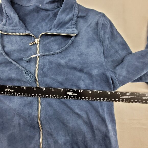 Chicos Matching Set Womens Medium Blue Zip Cotton Stretch Pockets Jacket pants - Picture 10 of 15